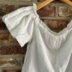 Anthropologie Maeve  White Off The Shoulder Blouse Short Sleeve Top, 2 Photo 3