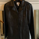 90s Vintage BP Brass Plum Nordstrom Lambskin Leather Coat Jacket Womens L Black Size L Photo 0