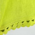 Charlie B 100% Linen Tank Top Made in Italy Sz XL Lime Green Crochet Coastal Photo 2