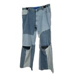 DL1961 x Ksenia Schnaider Zoie Wide Leg Patchwork Jeans Womens 32 Reworked Denim Photo 5