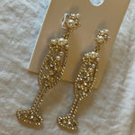 Gap : Pearl/ Gold Tone Champagne Glass Earrings- New Years Photo 12