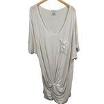 Venus ‎ White Twisted Knot Detail Short Sleeve Tunic Tee Size 3X Photo 1
