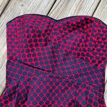 Club Monaco  Nelly Red And Blue Heart Print Strapless Cocktail Dress Size 0 Photo 3