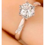 Boutique NEW 1Ct Simulated‎ Diamond 14k White Gold-Plated S925 Engagement Ring, Size 8 Photo 12