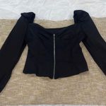 Boohoo Black No Shoulder Crop Long Sleeve Photo 0
