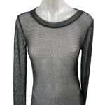Darker Wavs Women's Black Long Sleeve Sheer Mesh T Shirt Tee Mini Dress Size M Size M Photo 2