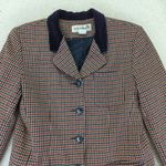 Norton Mcnaughton Vtg 90s  Blazer Houndstooth Velvet Collar 6 Academia Oversized Photo 5