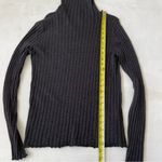 Eileen Fisher Sweater 100% Merino Wool Turtleneck Dark Gray Italian Yarn Size M Photo 4