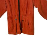 Vintage Womens Suede Leather Jacket Size 14 Plaid Lined Orange Hooded Macalister Photo 8