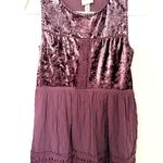 Knox Rose  Velvet Lace Sleeveless Flowy Babydoll Y2K Style Boho Top Sz S Photo 0