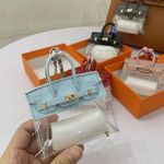 Blue Croc Embossed Twist Lock Bag Charm Photo 0