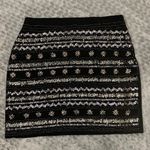 Francesca's Francesca’s Alya Beaded Tribal Print Black Skirt Size Large Photo 1