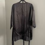 Victoria's Secret Vintage Victoria Secret Gold Label Light Black Satin kimono Robe OS Fits Most Photo 1