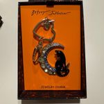 Betsey Johnson Johnson Black Cat on Moon Handbag Charm Keychain NWT Photo 0