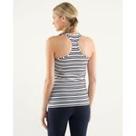 Lululemon Womens  Cool Racerback Black White Stripe Racerback Tank Top Size 6 Photo 1
