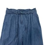 J. Crew Hemp Cotton Blend Paper Bag Pants Belt Cropped Chambray Blue size 6 Photo 2