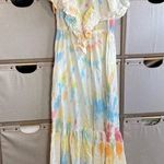 Young Fabulous and Broke YFB tie dye Cruz crinkle ruffle cottage core open back maxi Photo 2