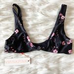 PacSun MinkPink Black Pink Floral Tie Sexy Bikini Top Sz L Photo 27