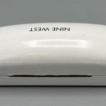 Nine West Vtg  White Hard Sided Sun Eye Glass Case Black Lined Interior Travel Photo 3