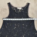 Free People  Black Lace Floral Goth Sheer Netting Unlined Mini Dress Size Medium Photo 4