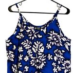 Koko Knot Rayon Blue White Floral Tropical Hawaiian Maxi Dress USA Medium Photo 3