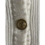 H&M  Viral Old Money Rib Knit Fitted Button Mini Dress Off White Cotton Photo 6