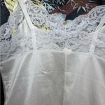 Vintage 1970s White Lace Trim Camisole half slip tank top medium euc Photo 4