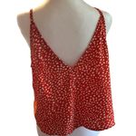 SheIn Large Buttoned Red Orange Tie Knot Top Photo 1