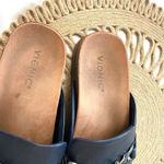 Vionic  Georgie Navy Leather Chain Slip-On Mules Size 8.5 Photo 4