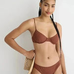 J.Crew Wide rib french bikini top in Appalachian Brown Bra Size 38C NWT Photo 0