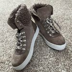 Sam Edelman  Leather Faux Shearling Upper High Top Lace Up Seude Snow Boots 8.5 Photo 0