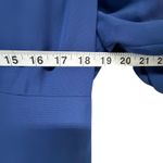 JJs House Chiffon Evening Dress Womens 10 Blue V Neck Floor Length Formal Gown Photo 7