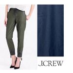 J.Crew NWT  Women’s Coated Cavalry Twill Blue Joggers Zip Open Bottom Legs Size 6 Photo 1
