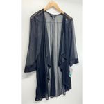 R & M Richards R&M‎ Richards Cardigan Size 16 Black 3/4 Sleeve Glitter Mesh NEW Photo 2