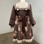 Alice Girl coquette brown teddy bear Lolita Peter Pan collar dress Photo 4