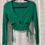 The Kript  Cropped Emerald Green Long Sleeve - Sz.M Photo 2