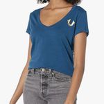 True Religion  V-Neck Logo Tee T-Shirt Poseidon Silver Size L Women's Retails $59 Photo 0