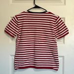 Vittadini Sport Womens Knit Top Sz Small Red White Stripe Short Sleeve Photo 2