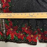 Laurence Kazar Vintage XXL Poinsettia Sequin Jacket 100% Silk Holiday Party GLAM Photo 3