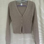 Gilly Hicks Tan Ribbed Cropped Long Sleeve Photo 0