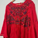 Umgee  Red Floral Embroidered Dress Size XL Women’s Boho Babydoll Photo 3