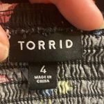 Torrid Boho Floral Smocked Babydoll Tank Top  Plus Size 4 Black Multicolor Photo 3