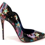 Christian Louboutin  Hot Chick 100mm Patent Starlight Heel Neon Pumps Siz… Photo 0