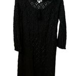 Garnet Hill  Black Sheer Tie Neck Size 6 Swim Coverup. Photo 0