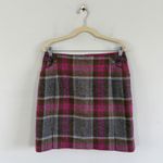 Boden British Tweed by Moon Plaid Check Pink Green Wool Pencil Skirt Size 10 Photo 1