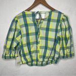 a.n.a  New Approach Gingham Plaid Green crop top size medium Photo 5