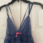 Victoria's Secret Victoria’s Secret Blue Lace Bodice Slip Tank Top Sz Medium Intimate Top Photo 3