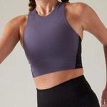Athleta  M Conscious Train Pocket Crop Bra Medium Cup D-DD Purple Black Photo 0