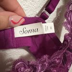 Soma  0115 Sensuous Lace Bra 36C Purple Floral Embroidered Sheer Underwire Photo 3