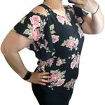 Fortune + Ivy MEDIUM Anwe Cold Shoulder Top - Stitch Fix Floral Chiffon Blouse Photo 4